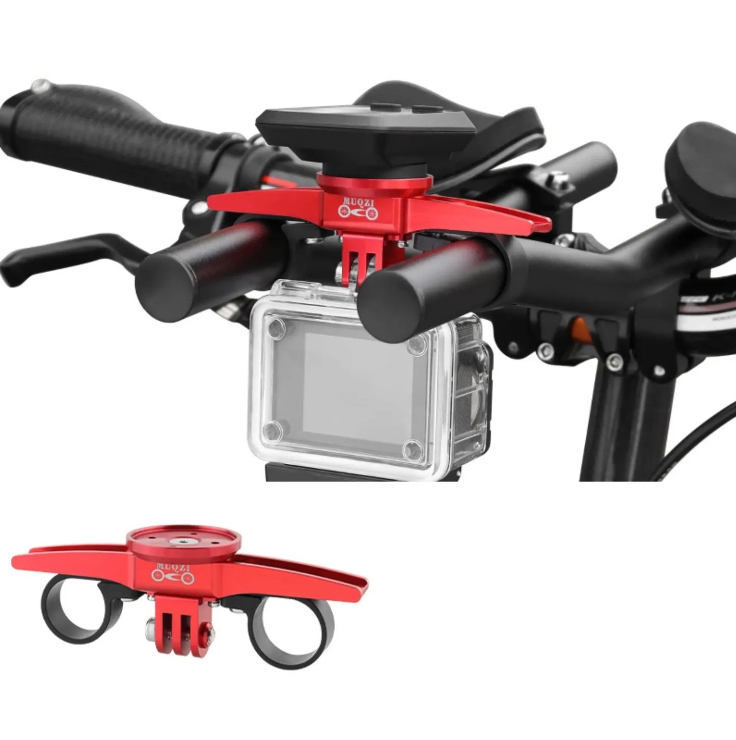 Support prolongateur multi-compatibilité – Compteurs vélo et caméras sport (Garmin, Wahoo, Bryton, GoPro)