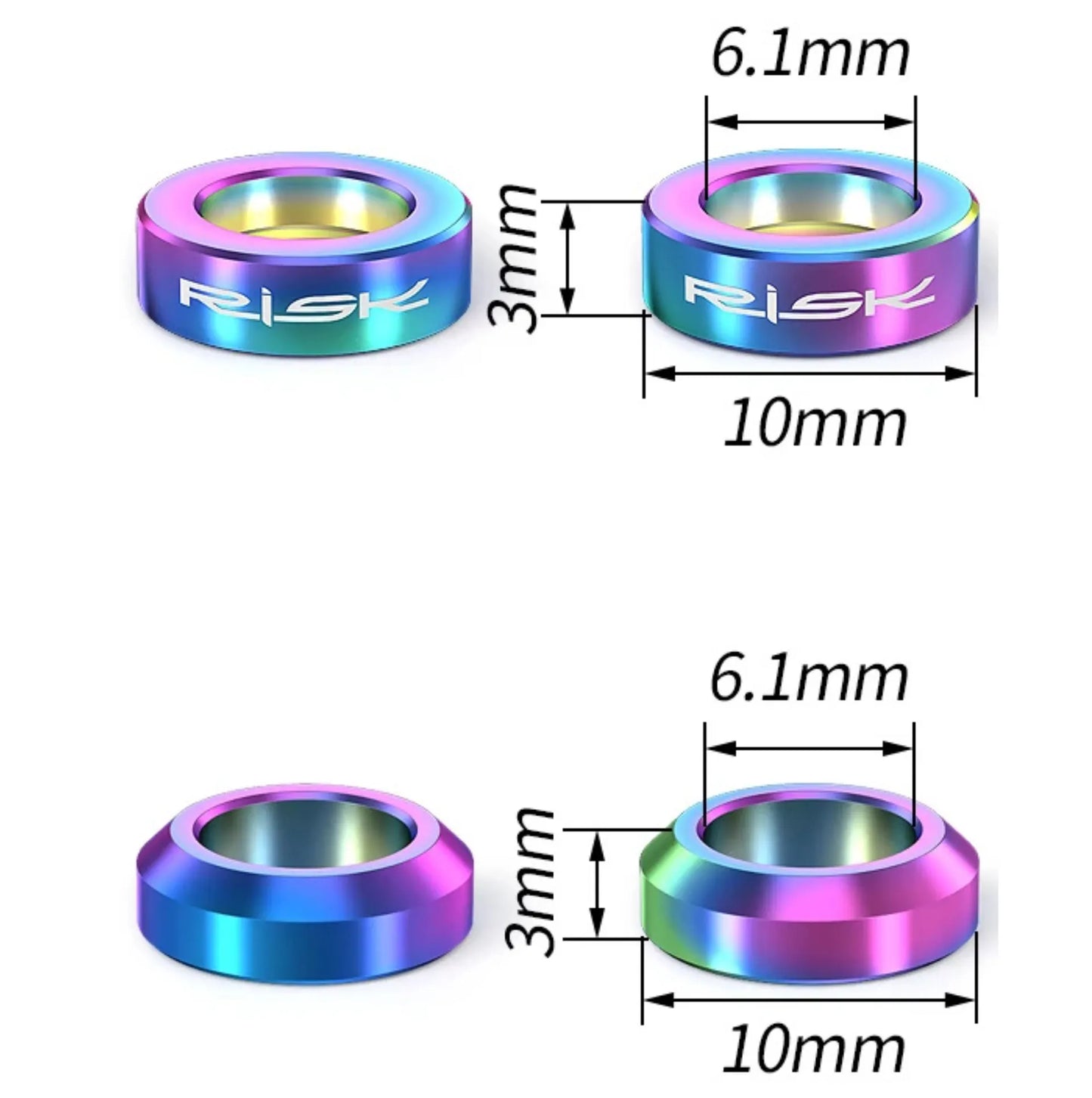 Rondelles de réglage étrier de frein disque – Titane TC4 CNC, concaves/convexes, vis M6