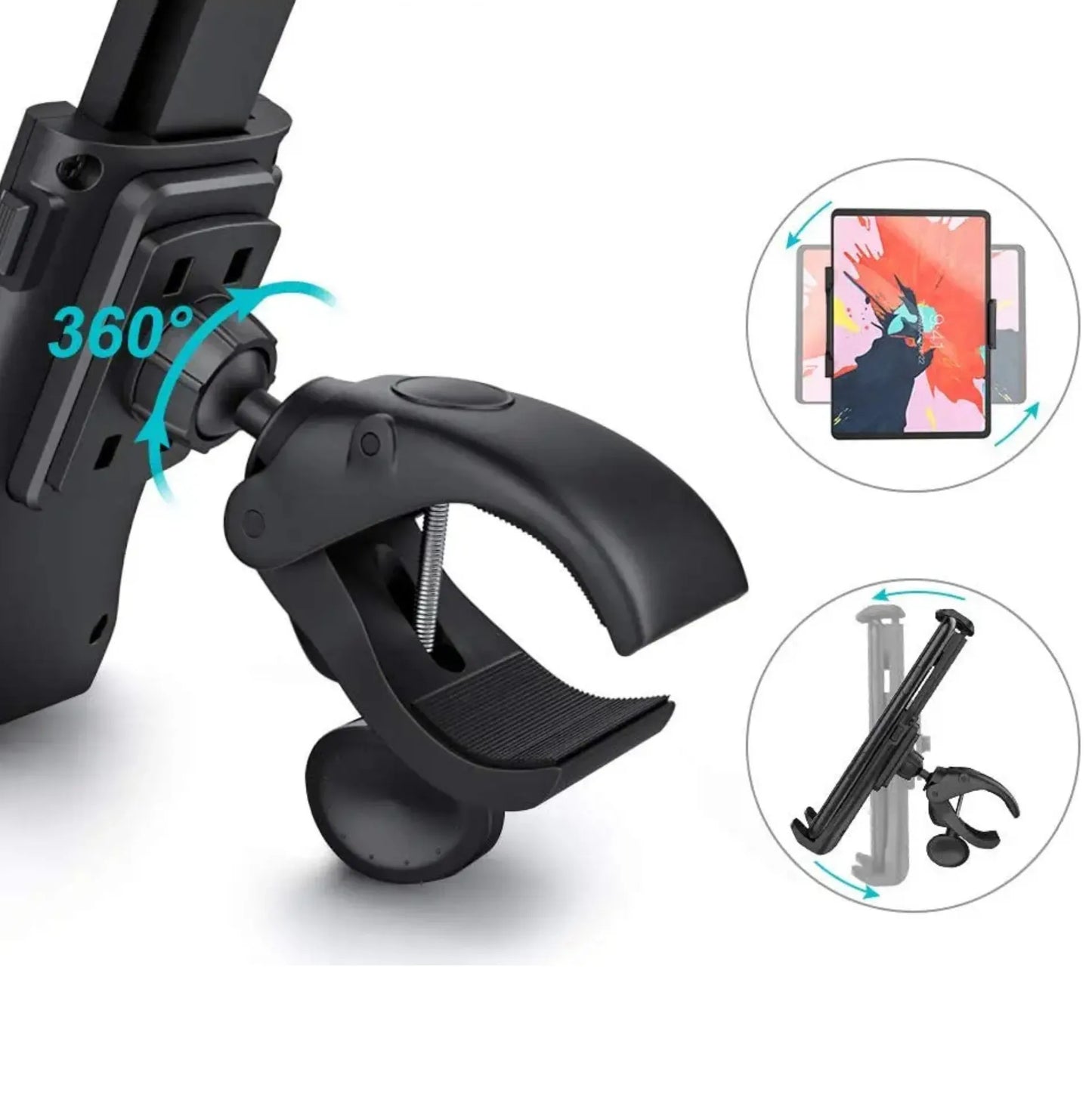 Support vélo pour tablette et smartphone – Guidon 18 à 50 mm, rotation 360°