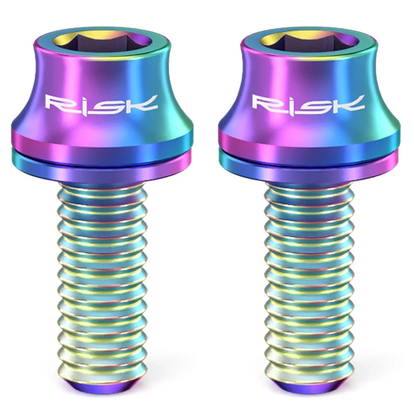 Lot de 2 vis de fixation pour porte-bidon vélo – Titane TC4 M5×12 mm multicolores