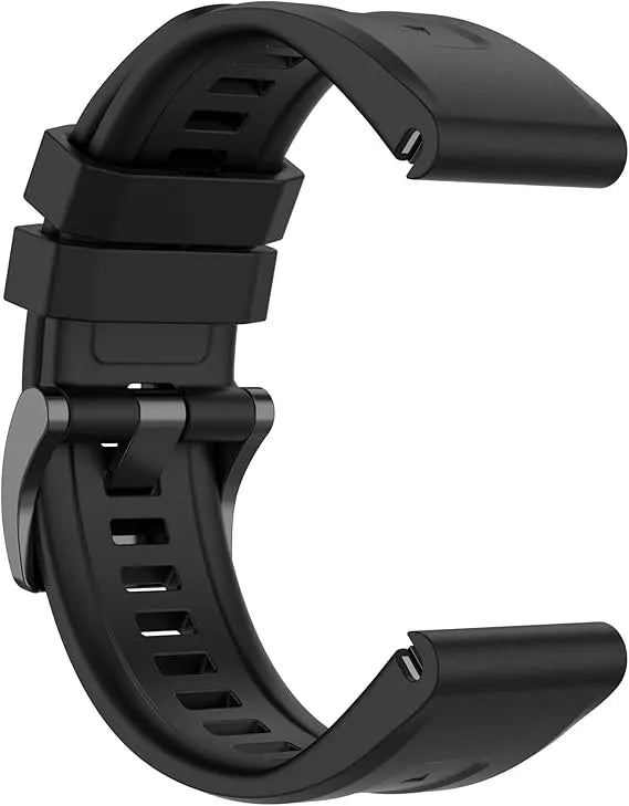 Bracelet de montre en silicone – 20mm / 22mm / 26mm – Compatible Garmin et COROS - Noir