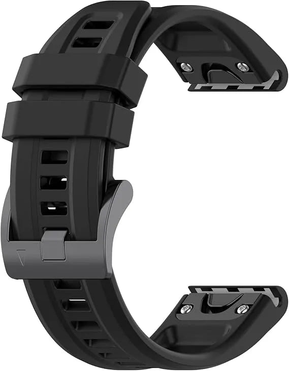 Bracelet de montre en silicone – 20mm / 22mm / 26mm – Compatible Garmin et COROS - Noir