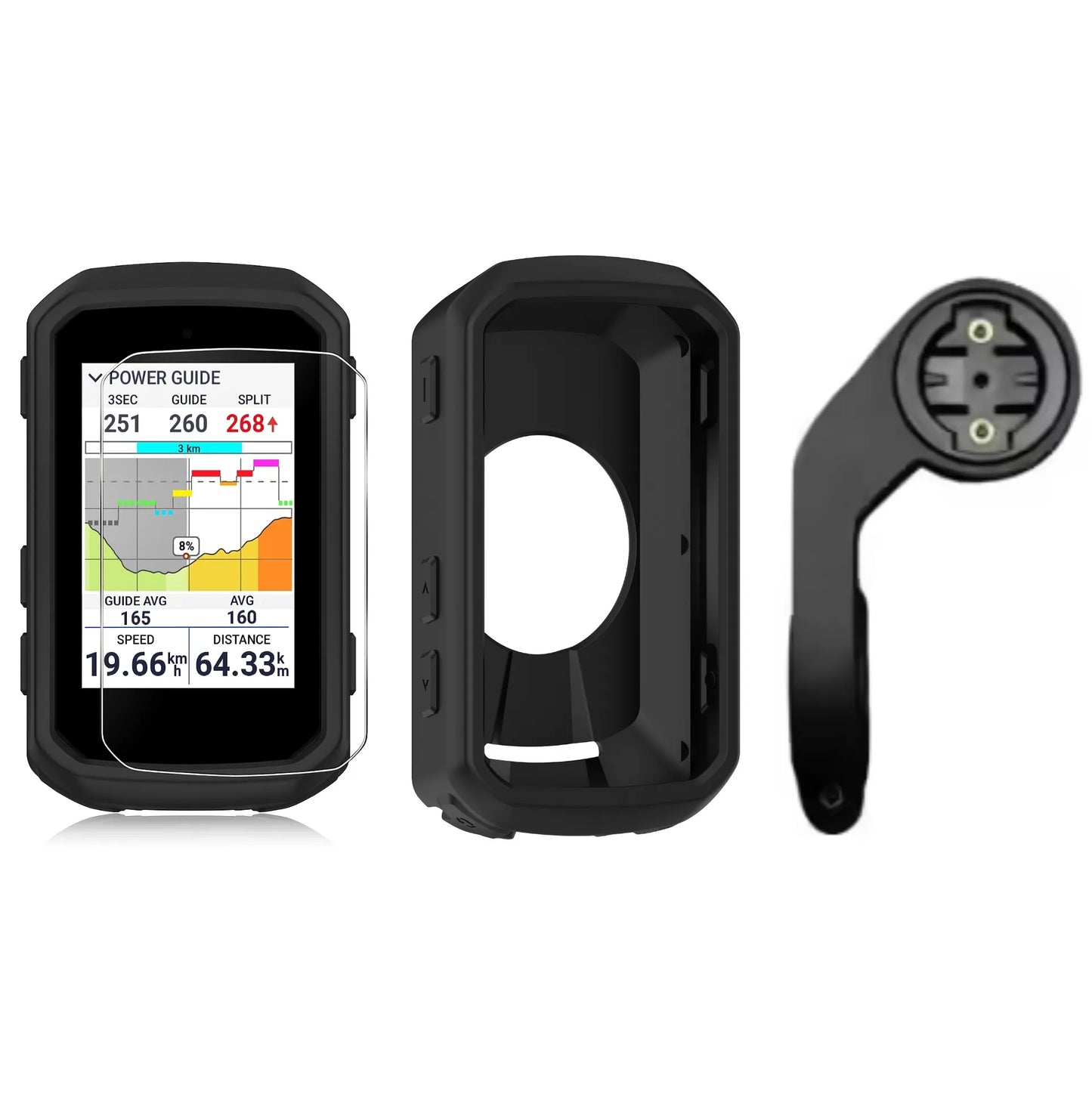 Pack complet Garmin Edge 850 / 550 – Verre trempé 9H + Étui silicone + Support