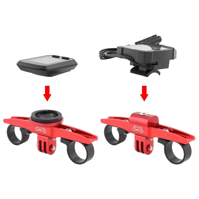 Support prolongateur multi-compatibilité – Compteurs vélo et caméras sport (Garmin, Wahoo, Bryton, GoPro)