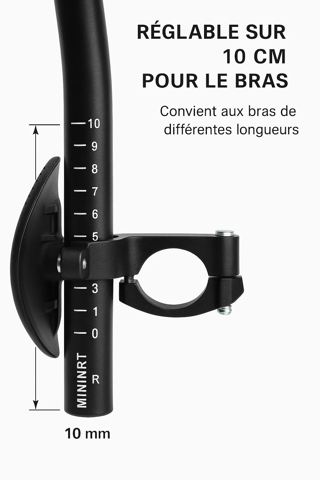 Barres aérodynamiques Triathlon Riderace – Repose-bras TT pour vélo route/VTT – Alliage d'aluminium – 25,4 à 31,8 mm
