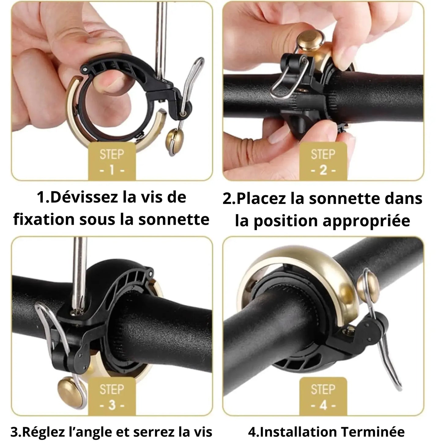 Sonnette de vélo design en cuivre – Discrète, puissante et durable