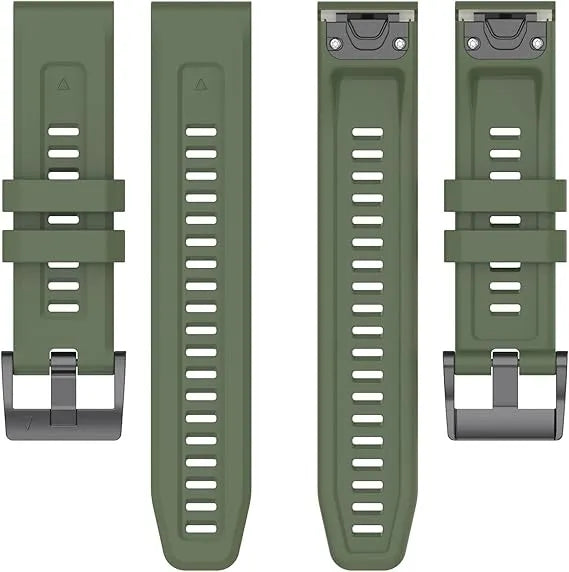 Bracelet de montre en silicone – 20mm / 22mm / 26mm – Compatible Garmin et COROS - Kaki