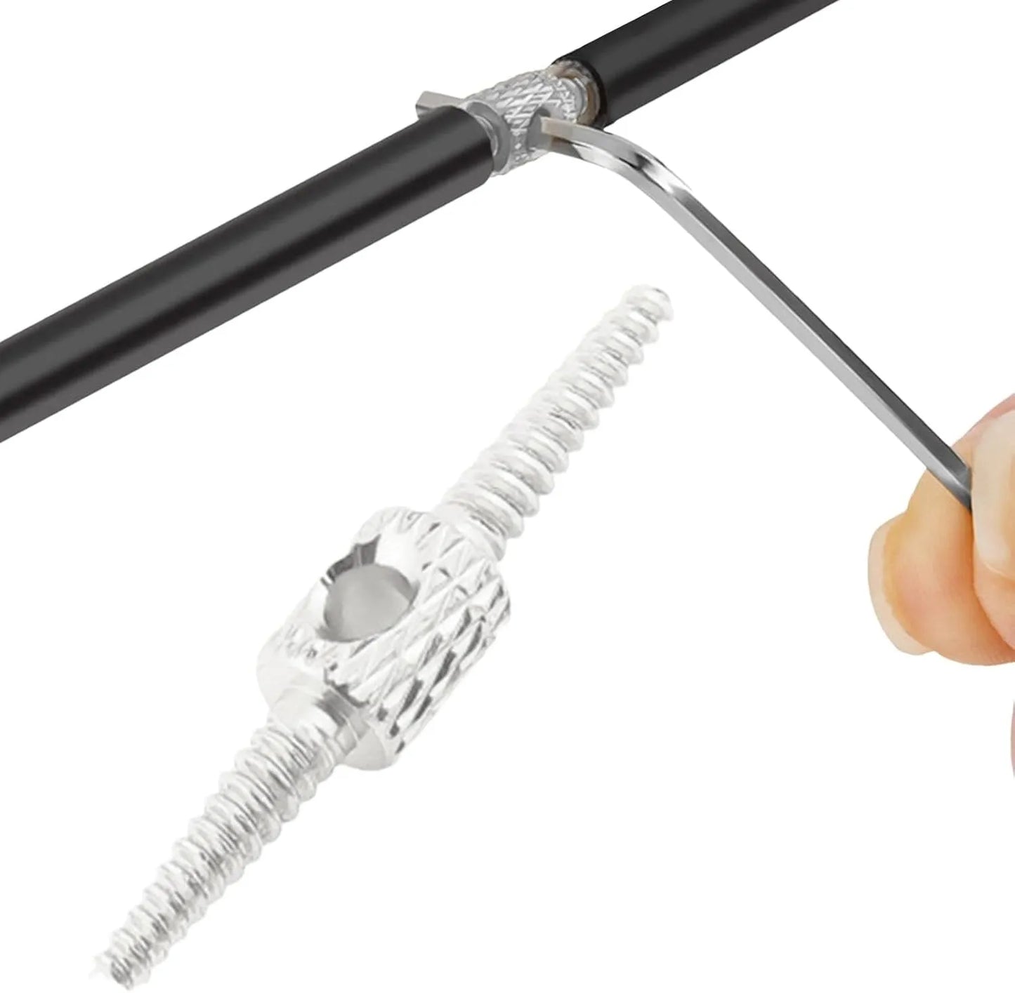 Outil de routage câble interne vélo - Aluminium argent - 2 pièces - Pour frein et dérailleur - Compatibilité universelle