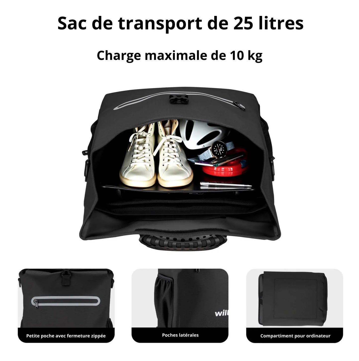 Sacoche sac à dos Wiltec 20 L – Étanche, polyvalente et parfaite pour les trajets à vélo