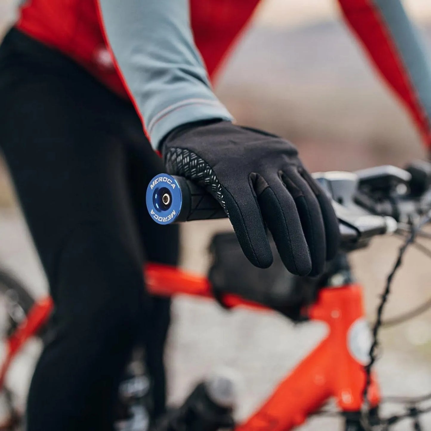 Bouchons de cintre vélo - Alliage AL6061 - 22 à 24 mm - Vis M4 - Bleu - 19 g/paire