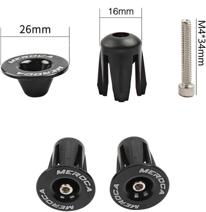 Bouchons de cintre vélo – 22 à 24 mm – Vis M4 – Noir