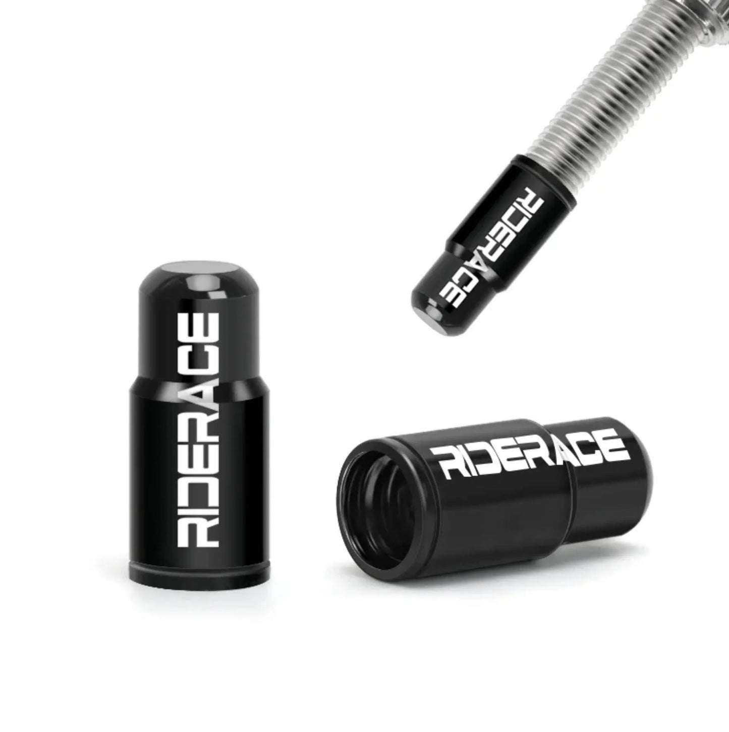 Bouchons de valve Presta RIDERACE Noir – Aluminium anodisé – Lot de 2 pièces