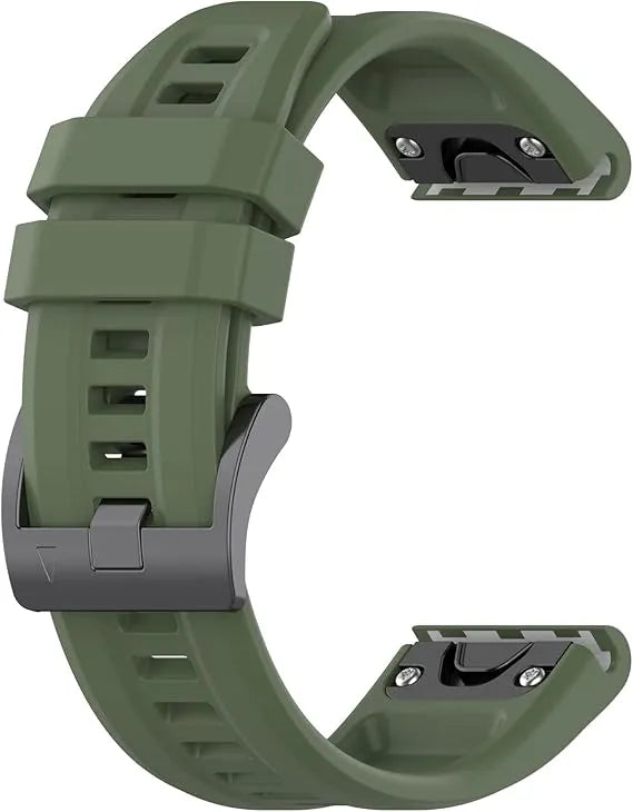 Bracelet de montre en silicone – 20mm / 22mm / 26mm – Compatible Garmin et COROS - Kaki