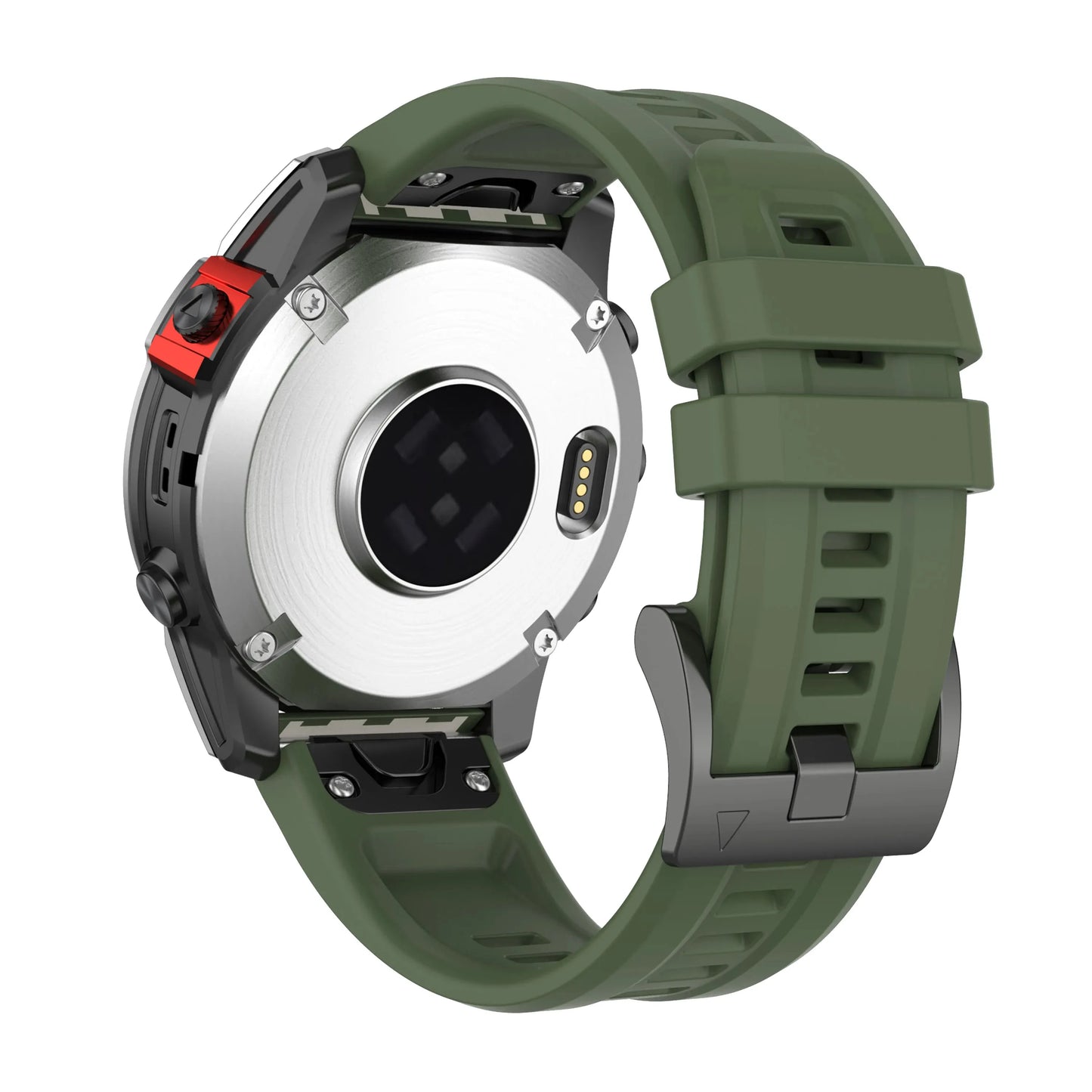 Bracelet de montre en silicone – 20mm / 22mm / 26mm – Compatible Garmin et COROS - Kaki