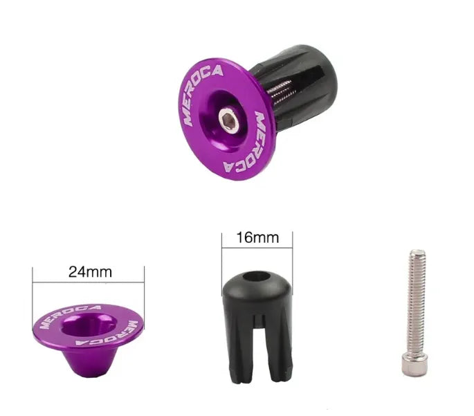 Bouchons de cintre vélo – 22 à 24 mm – Vis M4 – Violet