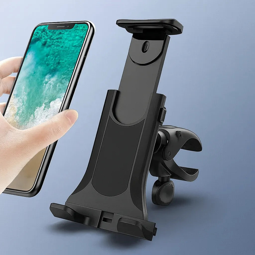 Support vélo pour tablette et smartphone – Guidon 18 à 50 mm, rotation 360°