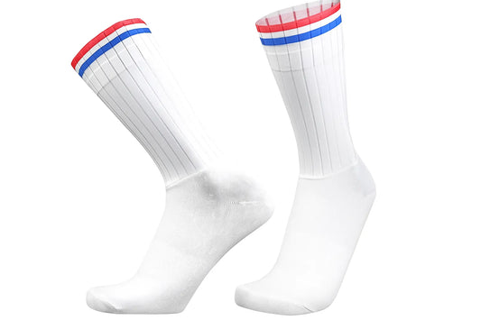 Chaussettes cyclistes France Bleu Blanc Rouge – Compression été haute performance – Taille 39-45