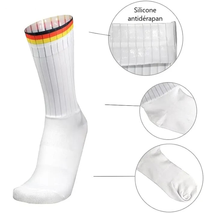 Chaussettes de cyclisme – Respirantes, compressives et confortables – Taille 39-45