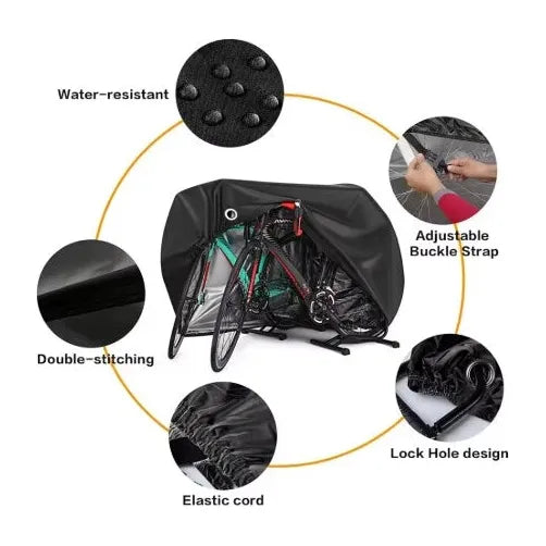 Housse de protection vélo extérieure 2 à 3 vélos – Imperméable Anti-UV Anti-poussière – Protection vélo contre pluie soleil vent – Avec trou antivol Bikeflow