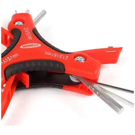 Jeu de 9 clés Allen pliantes pour vélo en acier CR-V. Compact et ergonomique, idéal pour réglages et réparations VTT, route ou entretien quotidien