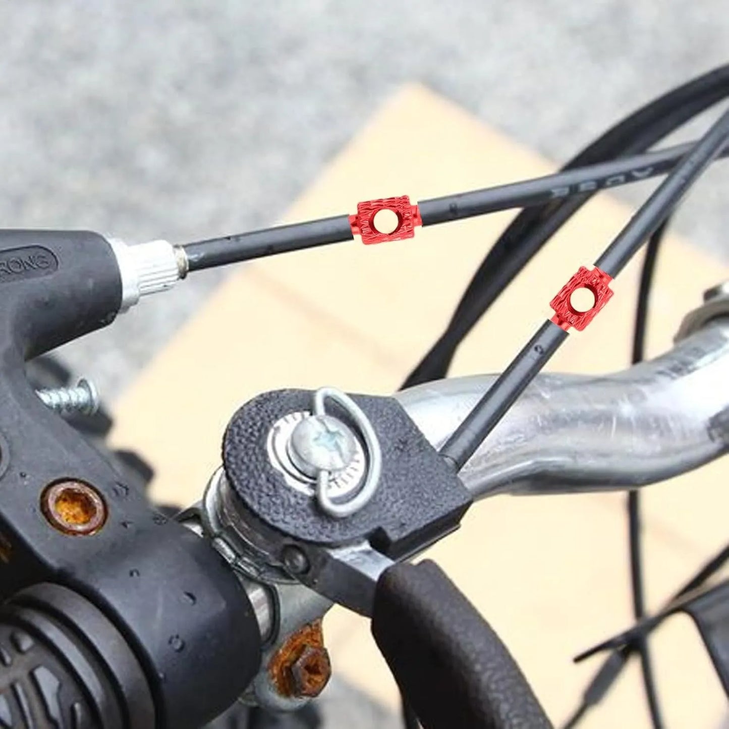 Kit routage câble interne vélo – Aluminium rouge – 2 pièces – Pour frein et dérailleur – Compatibilité universelle