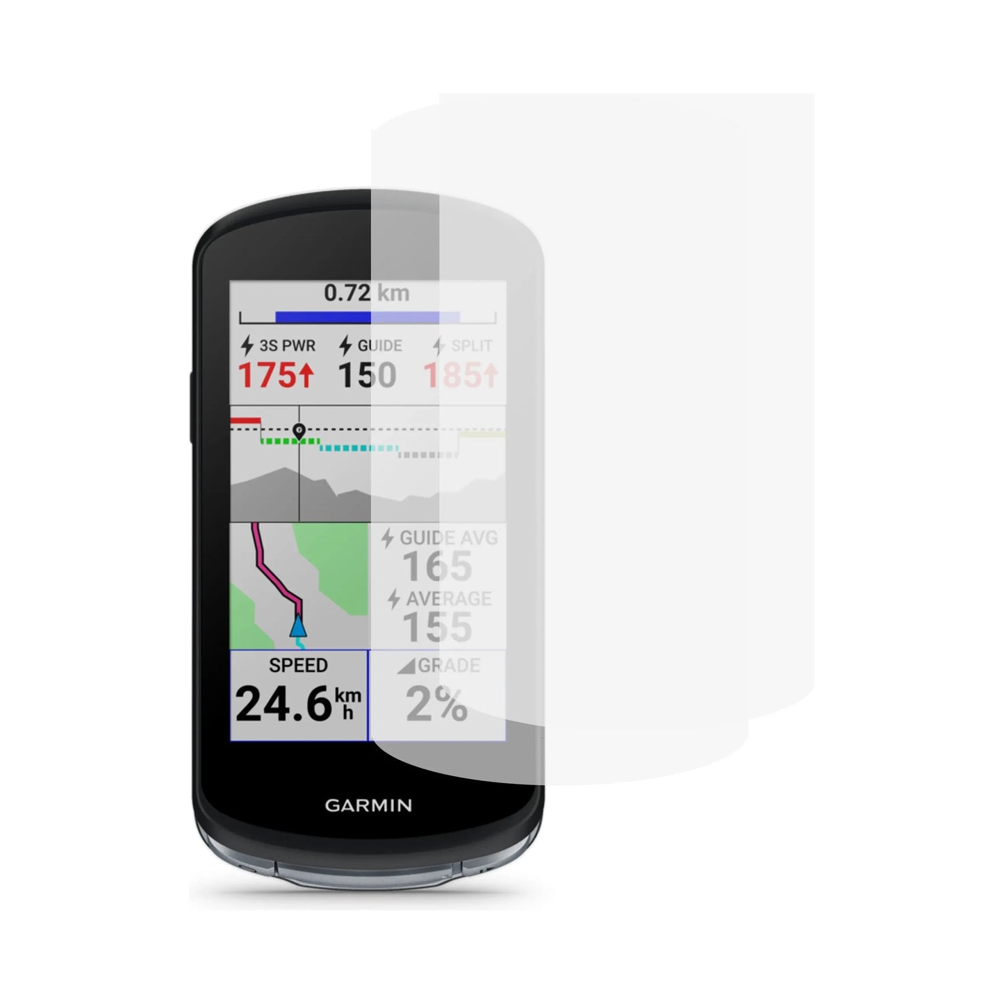 Lot de 2 écrans de protection en verre trempé Garmin Edge 1040 Bikeflow