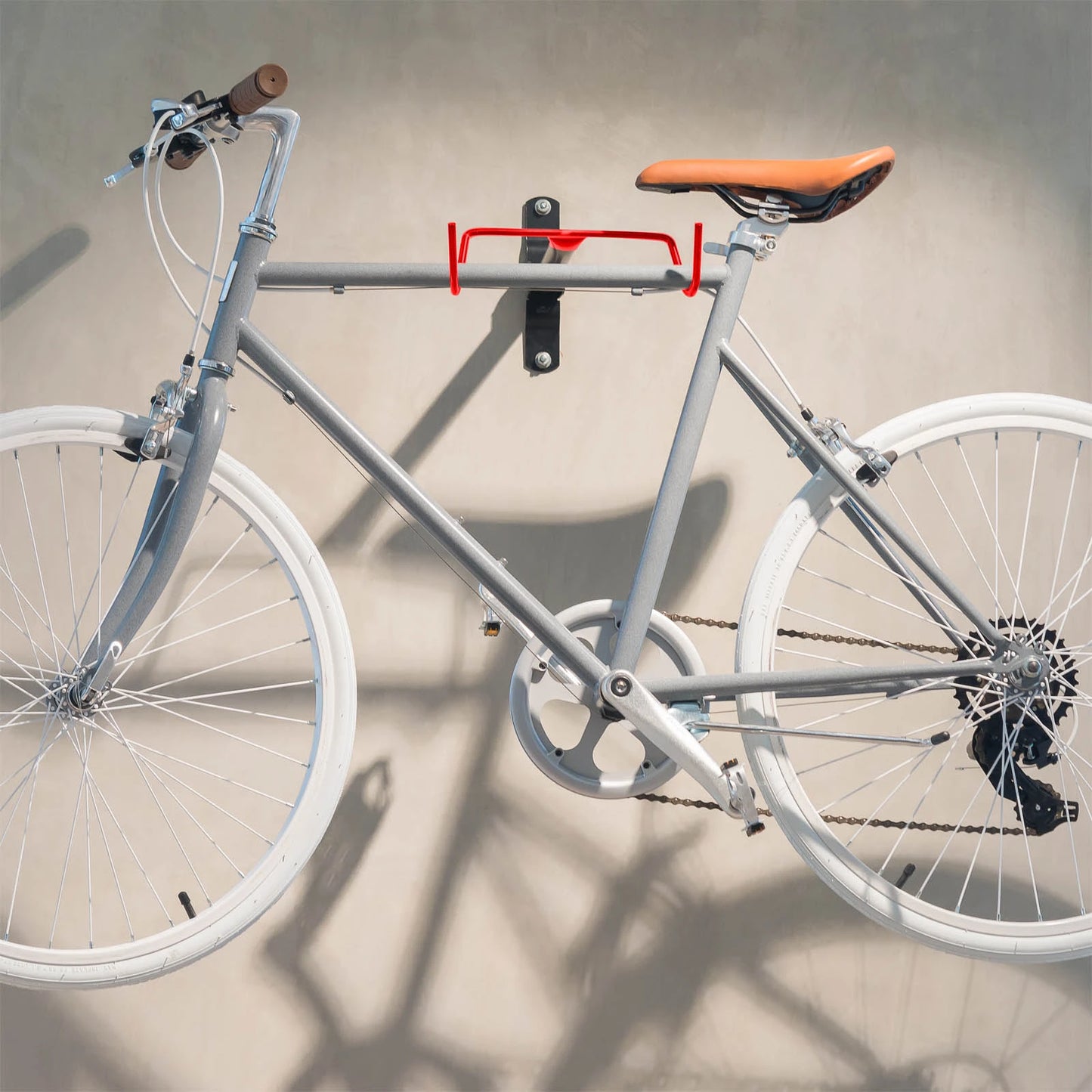 Lot de 2 Support mural pliable pour vélos-Capacité de charge par crochet 30 kg, Suspension du cadre