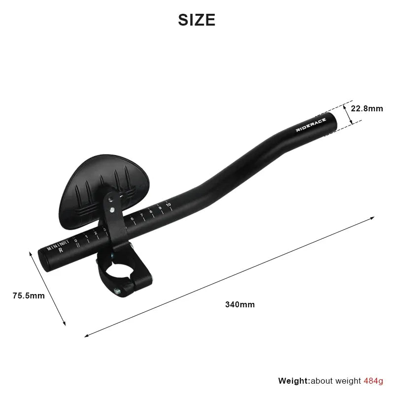 Barres aérodynamiques Triathlon Riderace – Repose-bras TT pour vélo route/VTT – Alliage d'aluminium – 25,4 à 31,8 mm