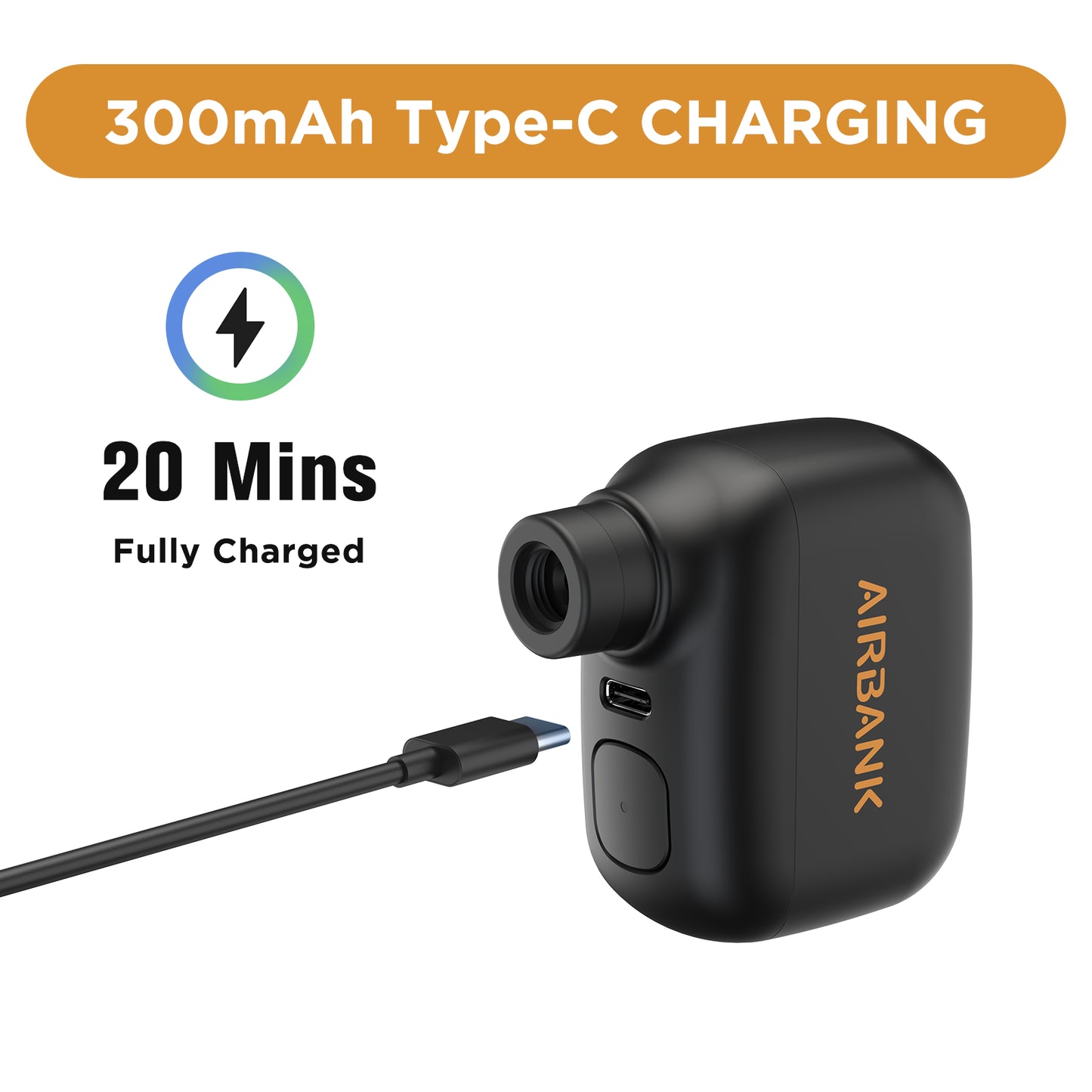 Mini Pompe à Vélo Portable Rechargeable - 100 PSI, Type-C, Compatible Schrader et Presta Bikeflow