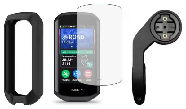 Pack Accessoires compteur Garmin (Ecran de protection + Housse + Support déporté) Bikeflow