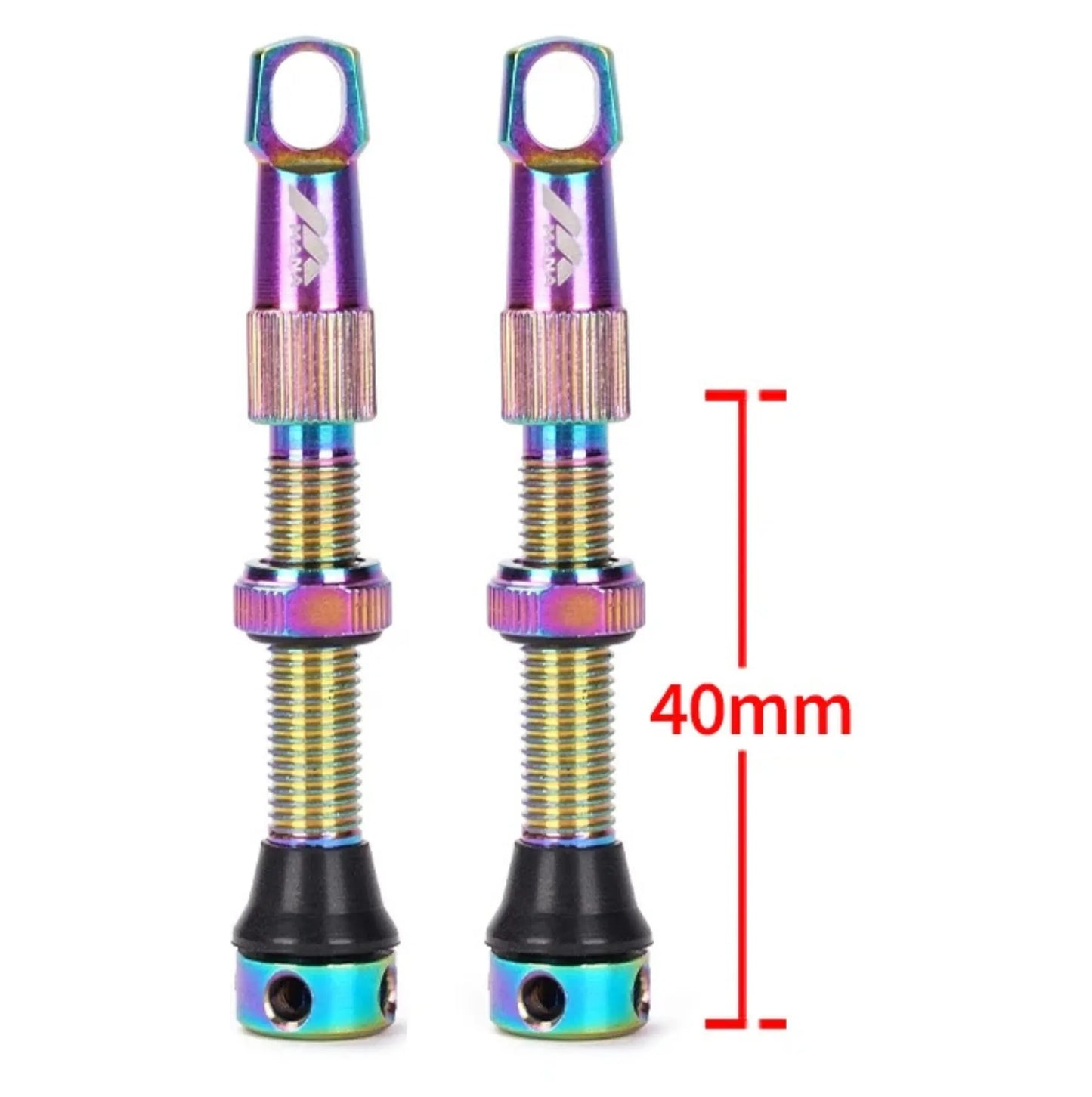 Paire de valves tubeless Presta 40 mm Multicolores