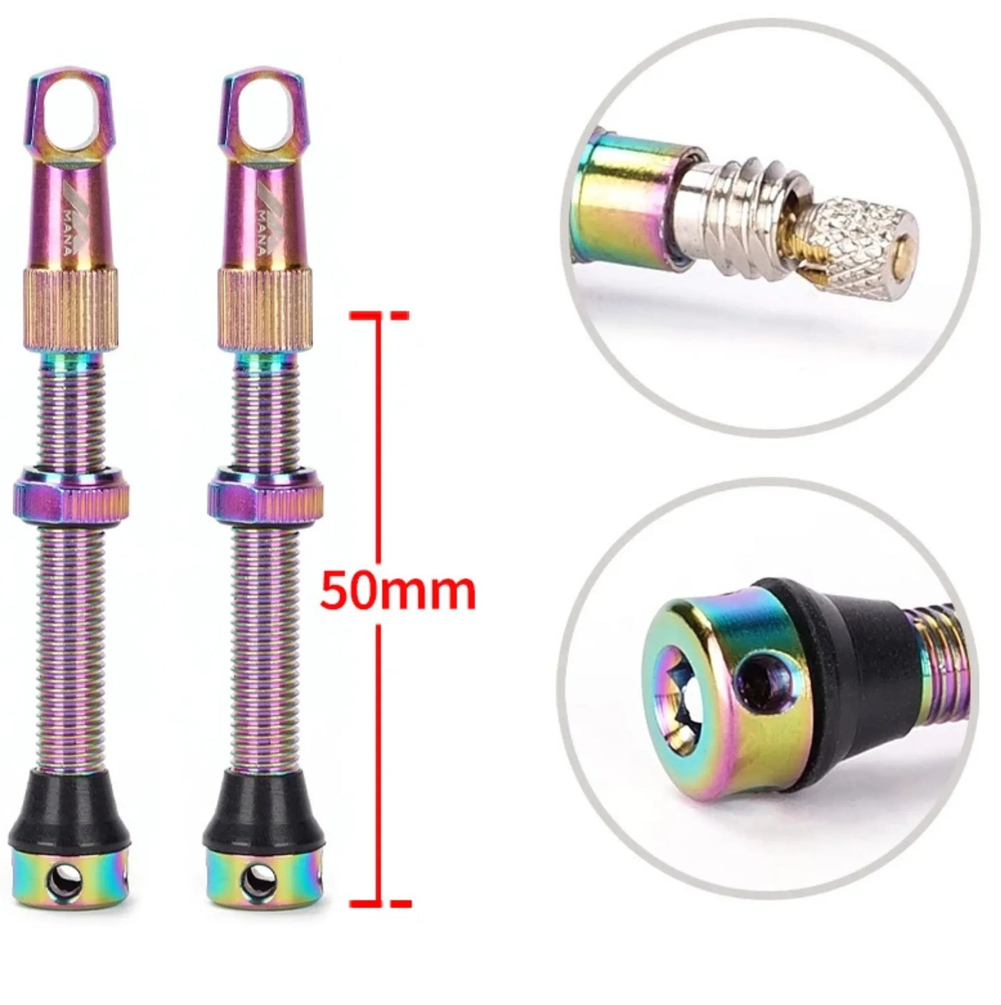 Paire de valves tubeless Presta 53 mm