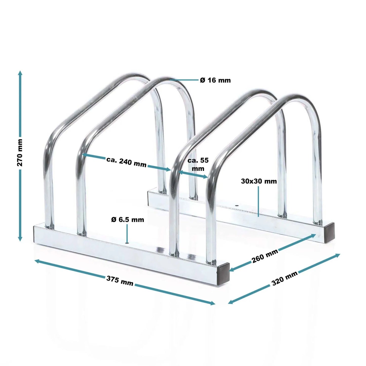 Râtelier pour 2 vélos-Support vélo en acier galvanisé