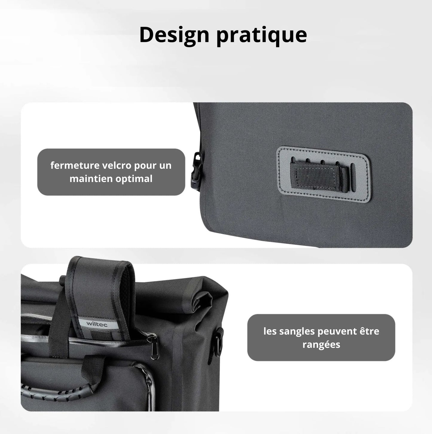 Sacoche/Sac à dos étanche pour porte-bagages noire – capacité de 25 L – Avec compartiment pour ordinateur