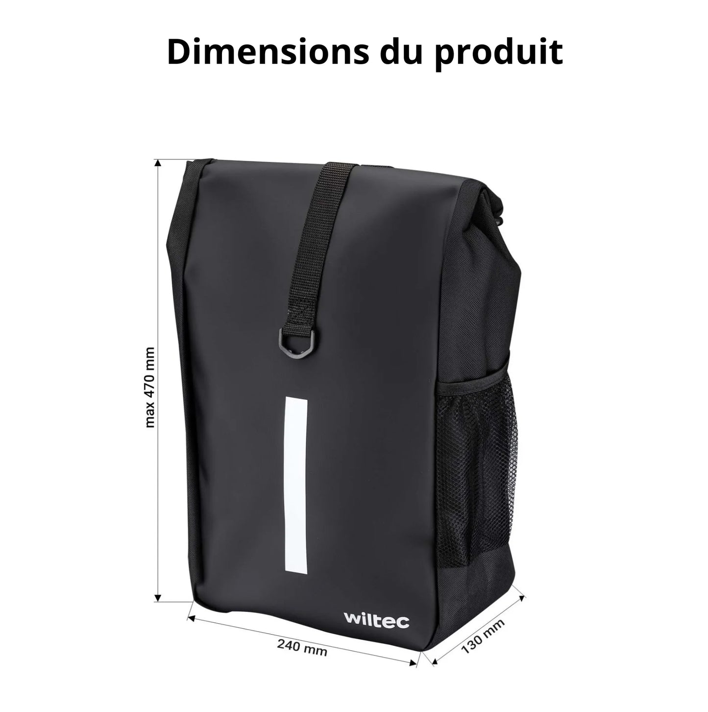 Sacoche porte-bagages 16 L Wiltec – Étanche, compacte et facile à transporter