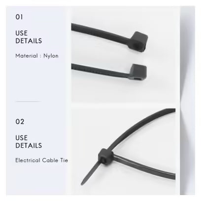 Serre-câbles nylon pour vélo – Lot de 100 attaches autobloquantes 150 x 1,8 mm