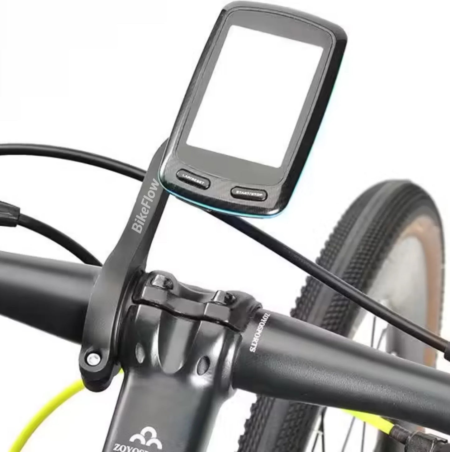 Support déporté XL bras allongé optimisé BikeFlow pour Garmin 1030/1040/1050 - Wahoo - Bryton + fixation éclairage ou gopro