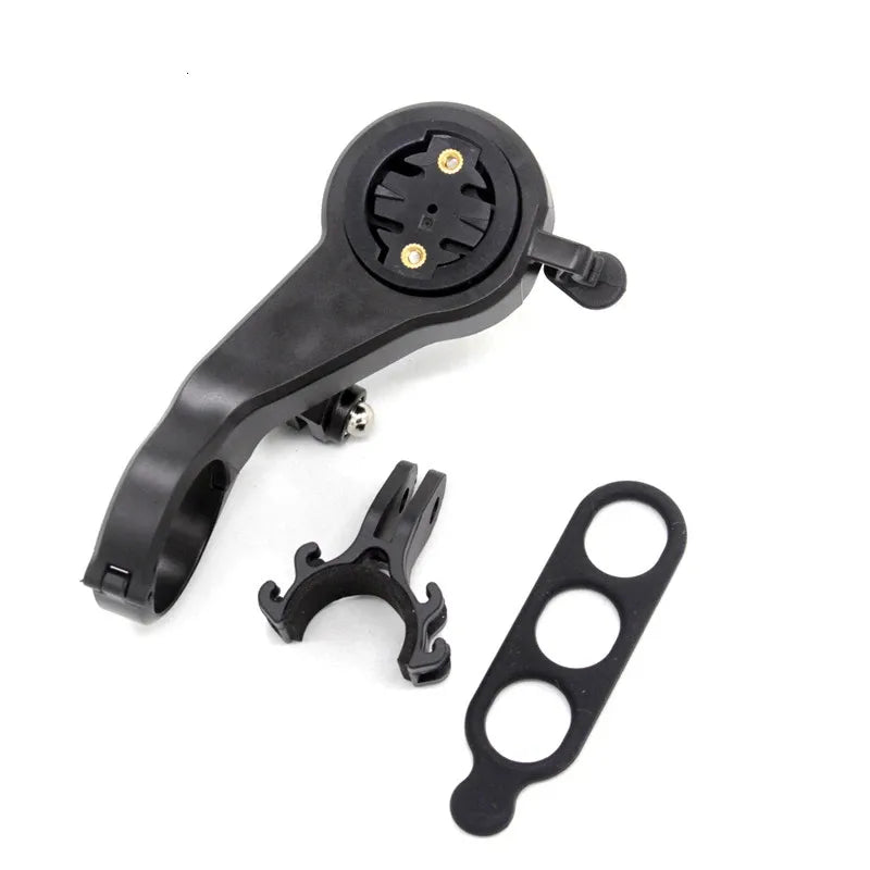 Support déporté vélo 4-en-1 compatible Garmin, Cateye, Bryton – Compteur, sonnette, éclairage, GoPro