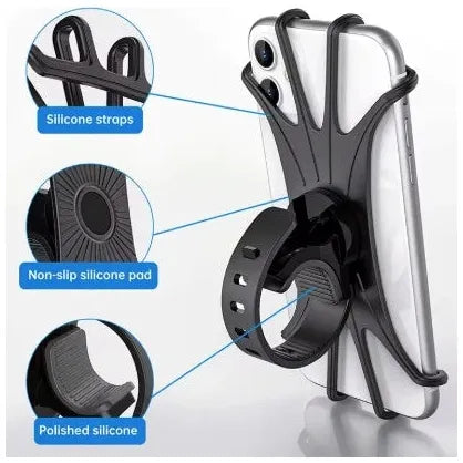 Support smartphone universel polyvalent en silicone pour vélo – Compatible téléphones 4,5 à 7 pouces Bikeflow