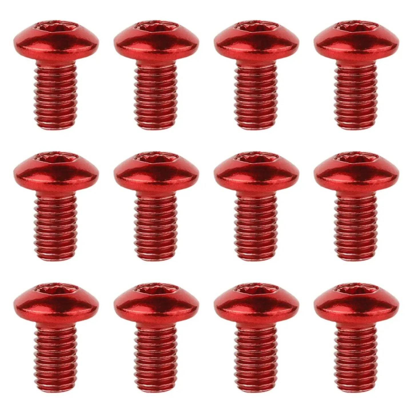 Vis Torx T25 pour disque de frein – Acier inox – M5×9 mm – Rouge – 12 pièces