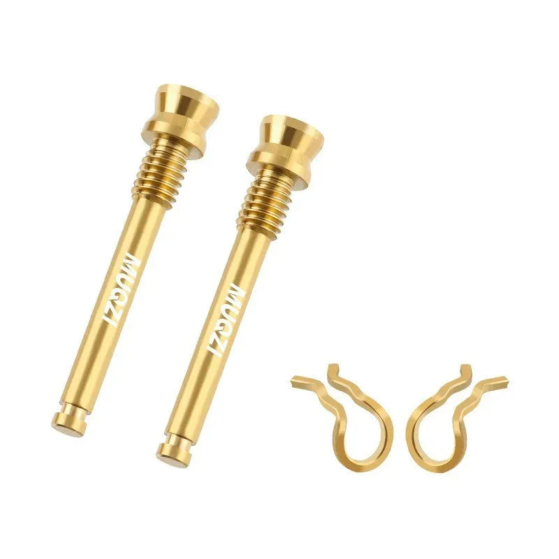 Vis étrier de frein à disque – Titane M4×26 mm – Doré – 2 pièces + clips – Route & VTT