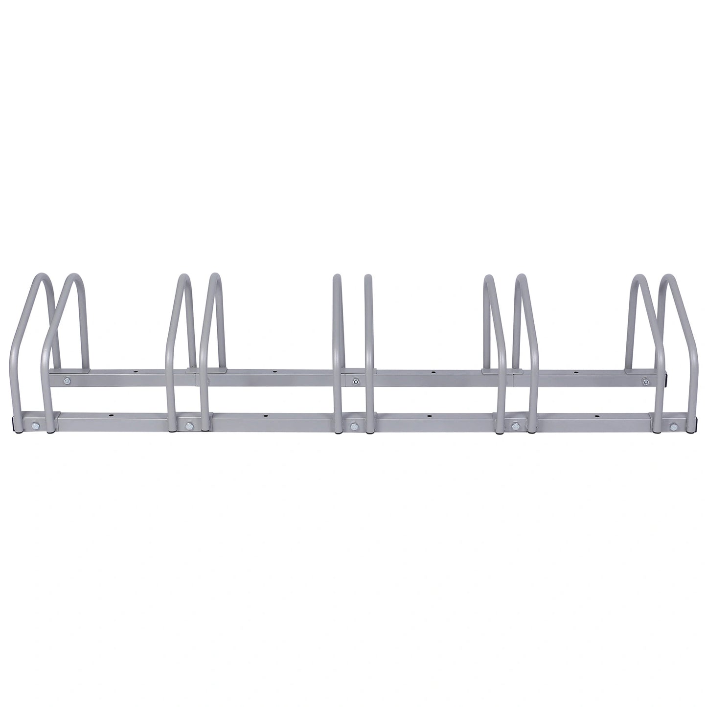 Wiltec Râtelier pour 5 vélos - Extensible, Montage au sol, Support vélos en acier galvanisé A3, Pied béquille de stationnement