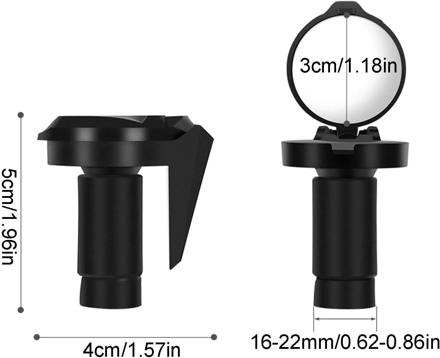Embout de guidon Rétroviseur de vélo – Miroir convexe HD – Rotation 360°