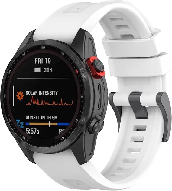 Bracelet de montre en silicone – Compatible Garmin et COROS - Blanc