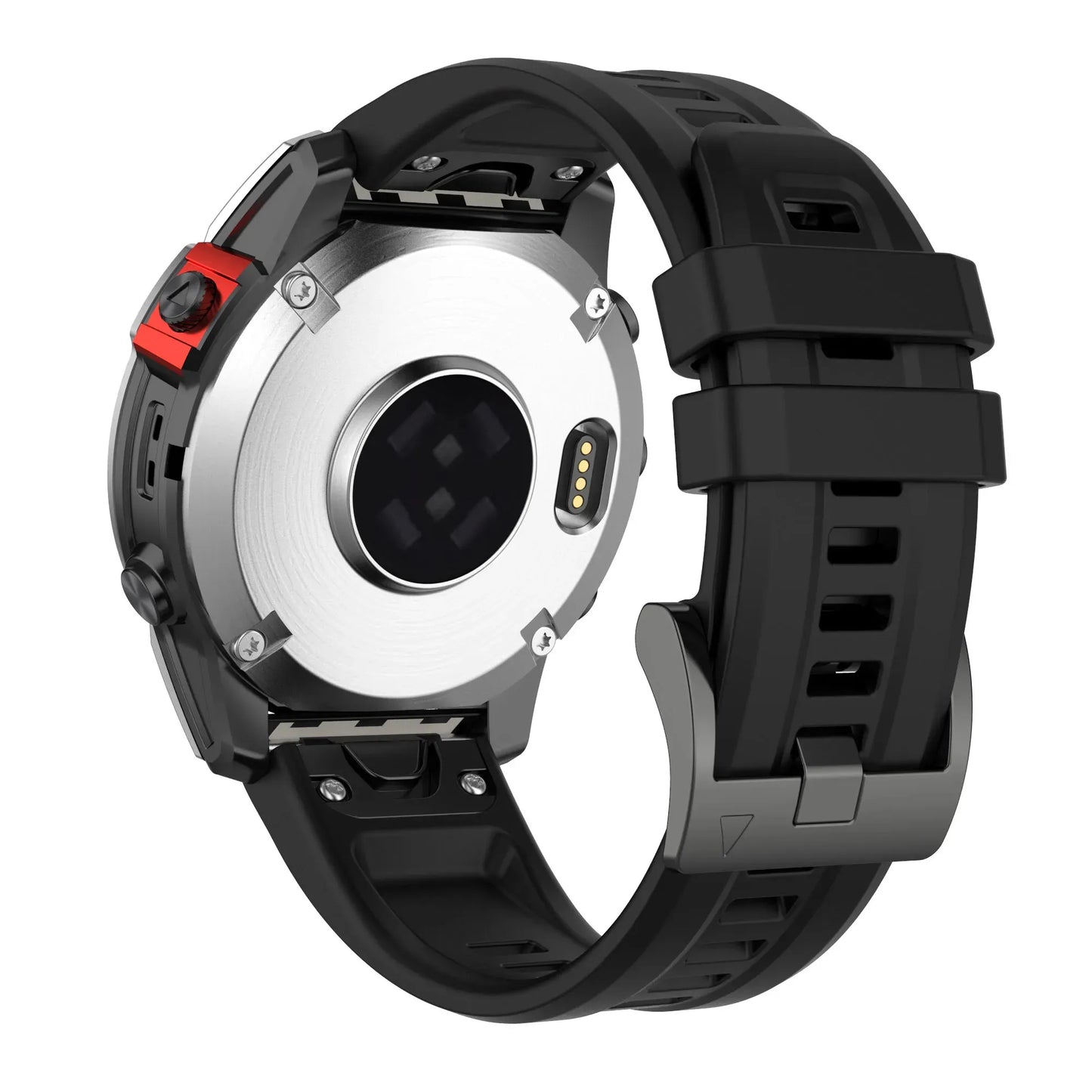 Bracelet de montre en silicone – 20mm / 22mm / 26mm – Compatible Garmin et COROS - Noir