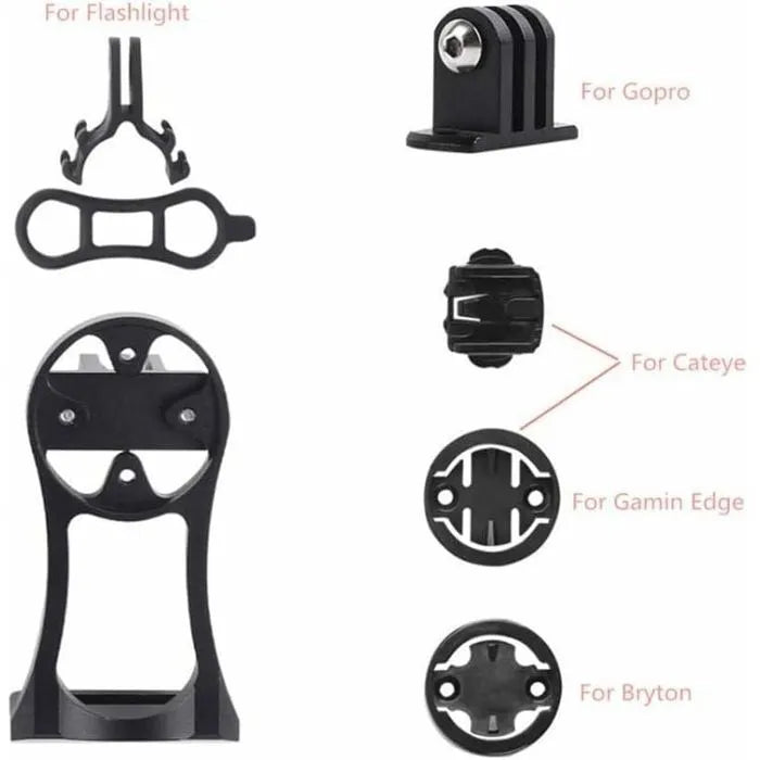 Support vélo universel en aluminium – Compatible Garmin, Bryton, Cat Eye et GoPro