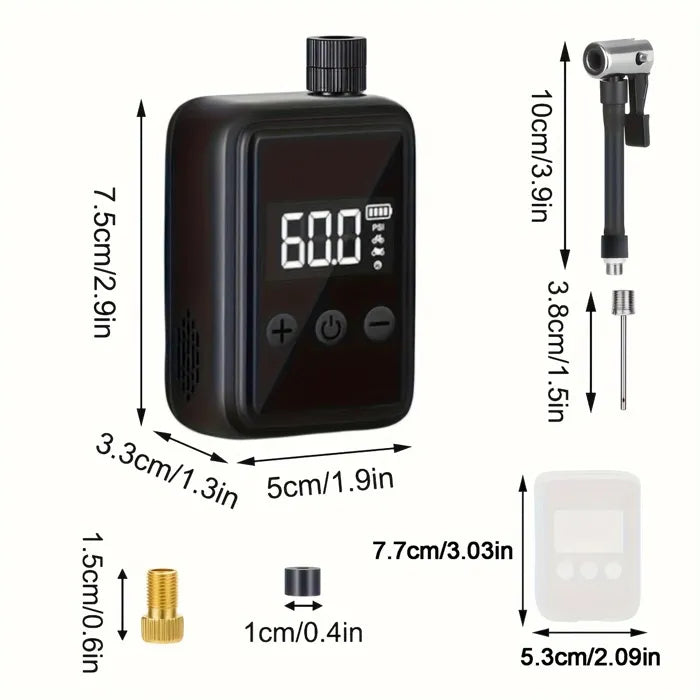 Pompe électrique portable – 150 PSI – Rechargeable USB-C - Presta/Schrader