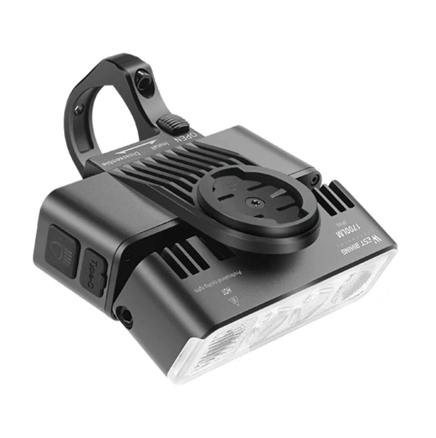 Lampe avant vélo haute puissance 1700 lumens angle ajustable - support compteur/éclairage - West Biking