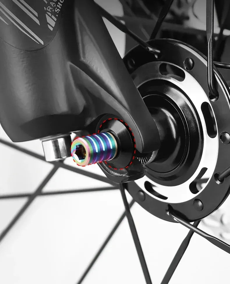 Axe de roue arrière à serrage rapide vélo – Alliage titane/aluminium, 100 mm