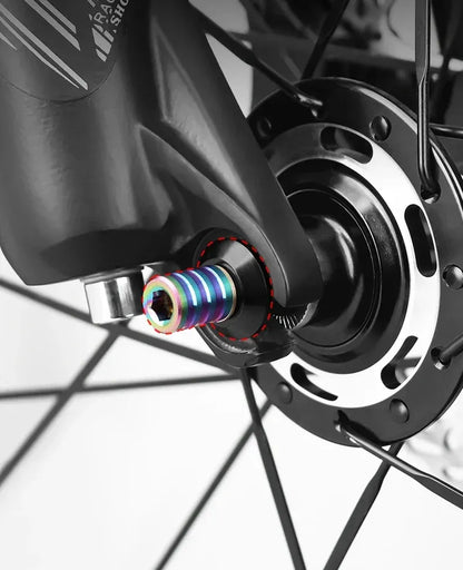 Axe de roue arrière à serrage rapide vélo – Alliage titane/aluminium, 100 mm